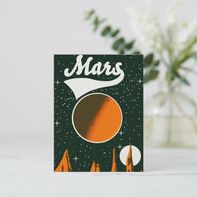Mars vintage Space art Helg Vykort (Stående Fram)