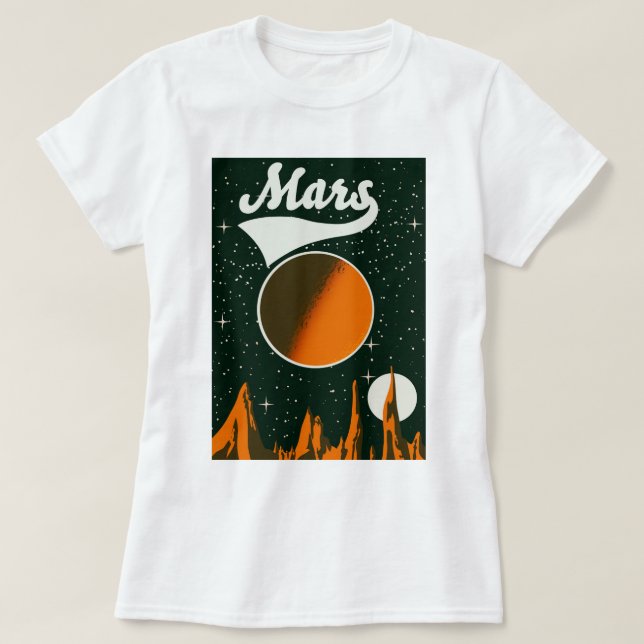 Mars vintage Space art T Shirt (Design framsida)