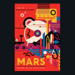 Mars Vintage Space Travel Poster<br><div class="desc">Besök de historiska platserna Många Tours Available NASA's Mars Exploration Programme försöker förstå om Mars var, är eller kan vara en beboelig värld. Uppdrag som Mars Pathfinder, Mars Exploration Rovers, Mars Science Laboratory och Mars Reconnaissance Orbiter, bland många andra, har lämnat viktig information för att förstå Mars beboelighet. Detta poster...</div>