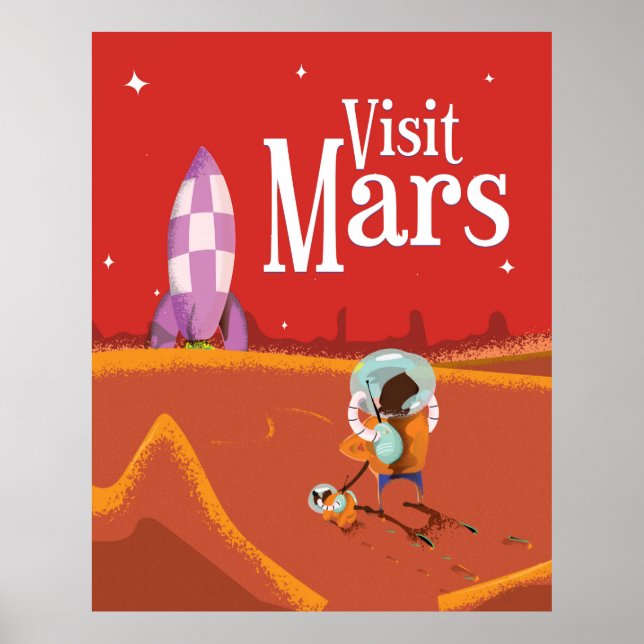 Mars Voyage vintage resor poster (Framsidan)
