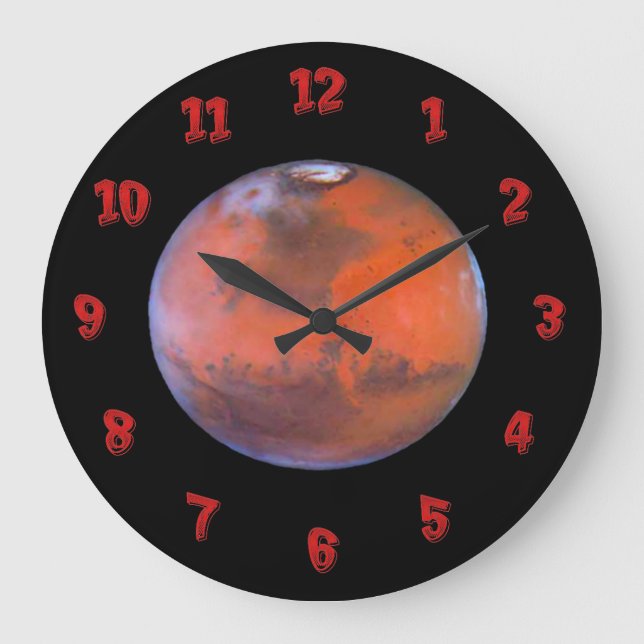 Mars Wall Clock. Stor Klocka (Framsida)