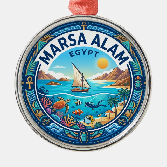 Marsa Alam Egypten Julgransprydnad Metall (Framsidan)