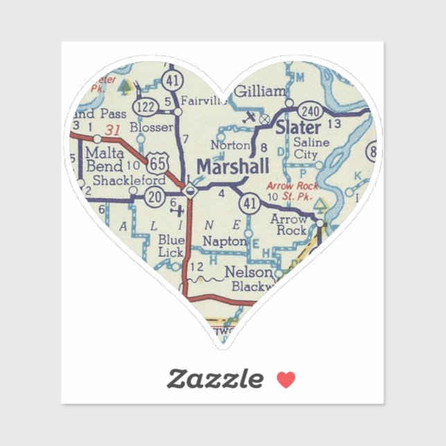 Marsahall MO Retro Karta Klistermärken (Ark)