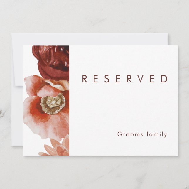 Marsala Autumn Blommigt | Vitbokat tecken (Framsida)