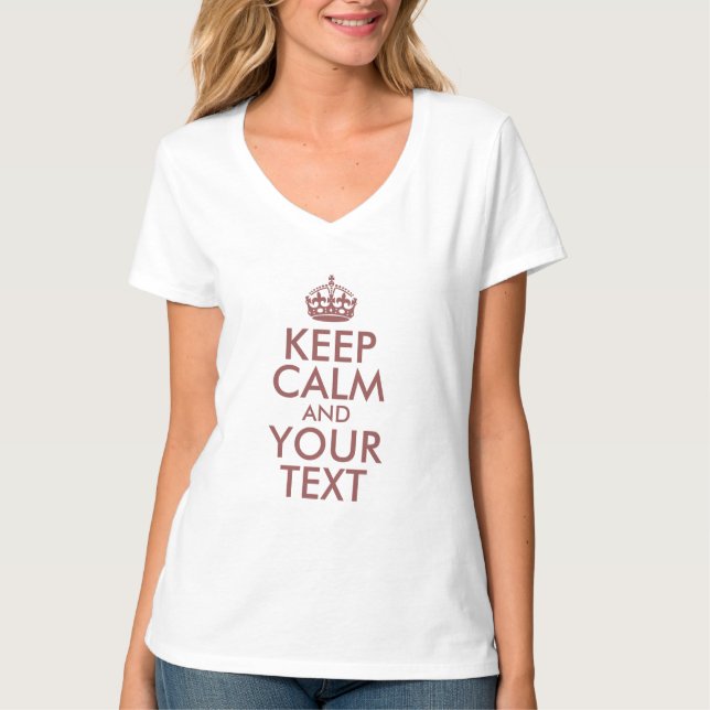 Marsala Behålla Lugn och din text T-shirt (Framsida)