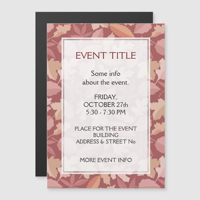 Marsala blad mönster (Fram/baksida)