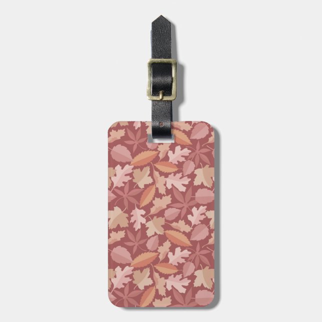 Marsala blad mönster bagagebricka (Vertikal Framsida)