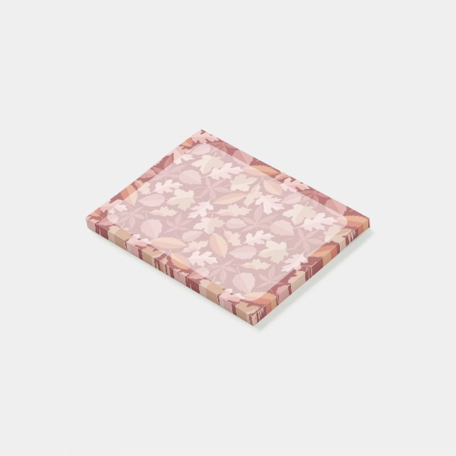 Marsala blad mönster post-it block (Vinklad)