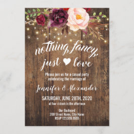 Marsala Blommig Bröllopsmottagning Inbjudningar