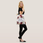 Marsala Blommigt Personlig Bridesmaid Tote Bag Tygkasse<br><div class="desc">Marsala Blommigt Personlig Bridesmaid Tote.</div>