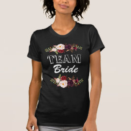 Marsala Blommor Team Brud T-Shirt