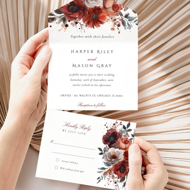 Marsala Bloom Tear-Away OSA Bröllop (Skapare uppladdad)