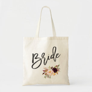 Marsala burgunder Blommig brud Tygkasse