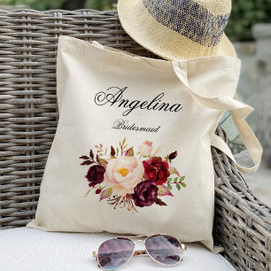 Marsala burgunder blomstergudinna Personlig Tygkasse