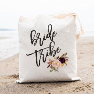 Marsala burgundy Blommigt bride stam Tygkasse