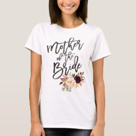 Marsala burgundy Blommigt budens mamma T Shirt
