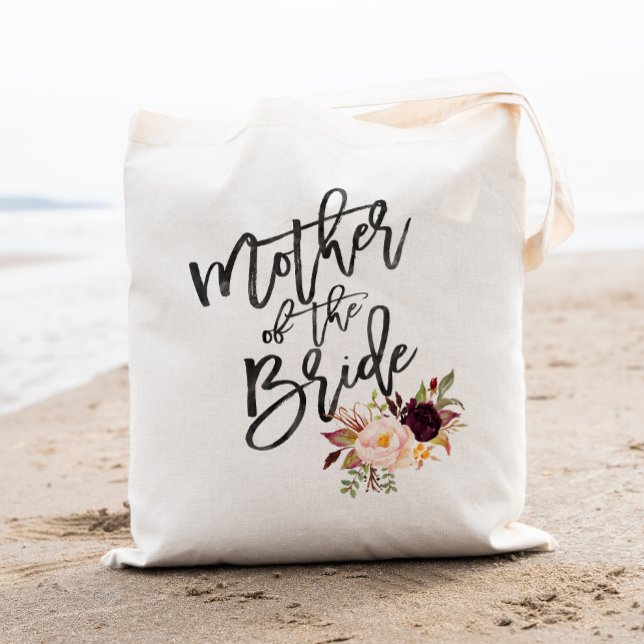 Marsala burgundy Blommigt budens mamma Tygkasse (Skapare uppladdad)