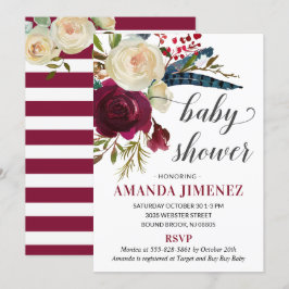 Marsala Burgundy Fall Baby Shower Gender Neutral Inbjudningar