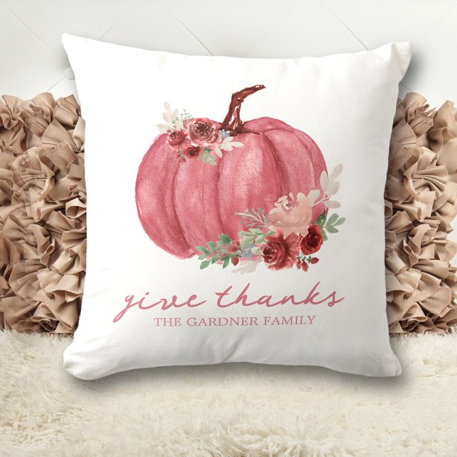 Marsala Burgundy Fall Boho Pumpkins Namn Kudde (Marsala Burgundy Fall Boho Pumpkins Name Throw Pillow)