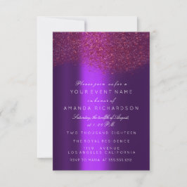 Marsala Burgundy Glitter Lila Möhippa Sweet 16:e Inbjudningar