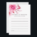 Marsala - Burgundy och  Möhippa på hösten Rådkort<br><div class="desc">Burgundy och  rosa får en vattenfärgsrådgivning i möhippa av blommigt för brid till får-kort med höstdahlier och bladverk.</div>