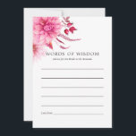 Marsala - Burgundy och  Möhippa på hösten Rådkort<br><div class="desc">Burgundy och  rosa får en vattenfärgsrådgivning i möhippa av blommigt för brid till får-kort med höstdahlier och bladverk.</div>