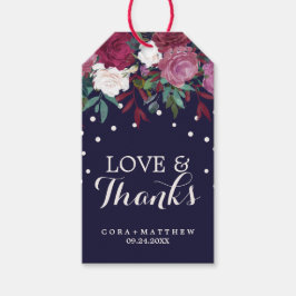 Marsala & Burgundy på Kärlek och tack Bröllop Presentetikett