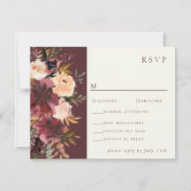 Marsala Burgundy Peach Watercolor Blommigt