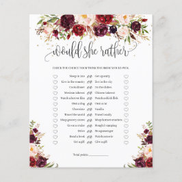 Marsala burugndy guld blommigt skulle hellre spela