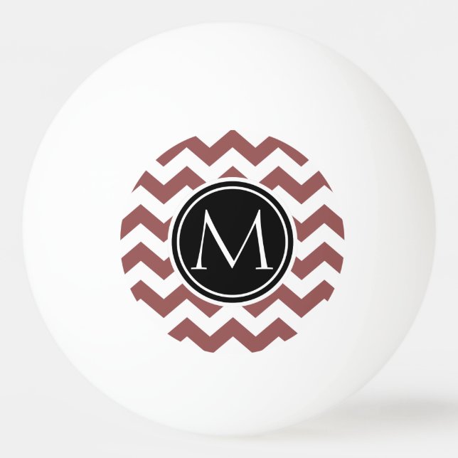 Marsala Chevron Monogrammad Pingisboll (Framsidan)