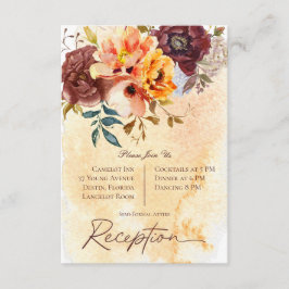 Marsala Clay & Gult Bouquet bröllopsmottagning Tilläggskort