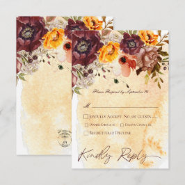 Marsala Clay & Gult Bouquet Gult Bröllop OSA Kort