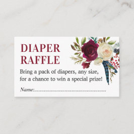 Marsala Diaper Raffle Biljett, Marsala Baby Shower Tilläggskort