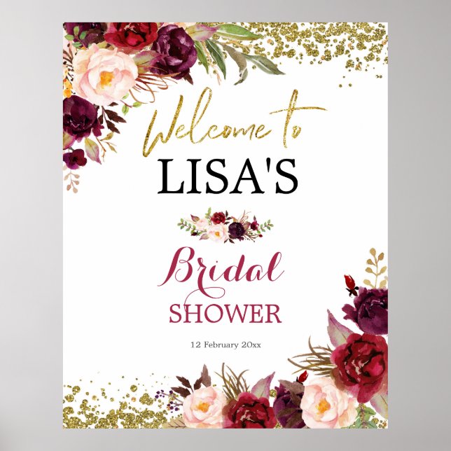 Marsala Fall i Kärlek välkomstskylt Poster (Framsidan)