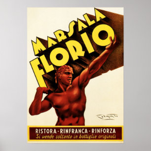MARSALA FLORIO Italien Vin Spirits Alkohol Beverag Poster