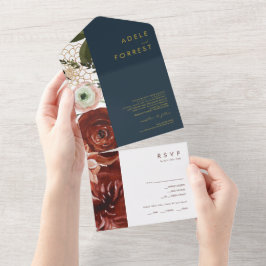 Marsala Höst Floral | Navy Seal Och Skicka