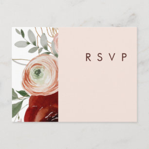Marsala Höstblommig Rosé RSVP-kort Vykort