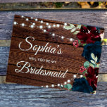 Marsala & Navy Flowers Rustic Bridesmaid Frieri Vykort<br><div class="desc">*** Ange H005 i butikssökningen för att hitta alla matchande objekt *** Eller gå till vår Burgundy & Navy Blåa blommor Collection. *** Den här högkvalitativa designen är enkel att anpassa för att matcha bröllop färg, stilar och tema. Om du vill göra ytterligare anpassningar klickar du på länken "Redigera med...</div>