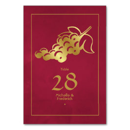 Marsala och guld vinsmakning bordsnummer