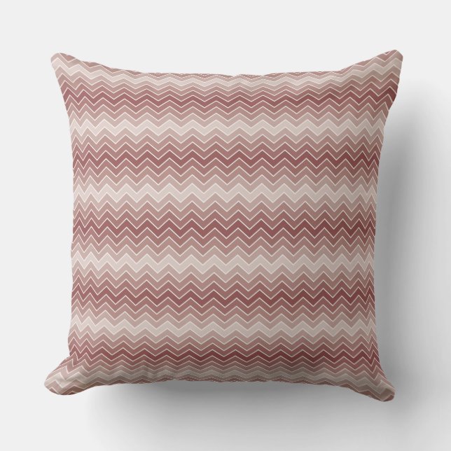 Marsala Ombre Chevron Dekorativ kudde (Framsida)