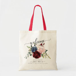 Marsala  Peonies Dusty Blue Watercolor Tygkasse