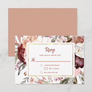 Marsala Persika Terrakotta Rosa Blommig RSVP OSA Kort