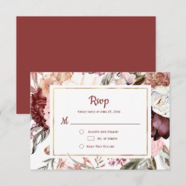 Marsala Persika Terrakotta Rosa Blommig RSVP OSA Kort