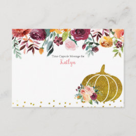 Marsala Pumpkin First Birthday Time Capsule Card Tilläggskort