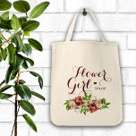 Marsala Red Blommigt Flower Girl Mini Tygkasse<br><div class="desc">blommigt av söt burgundy marsala- för dessa personlig bröllopsfest tote bags</div>