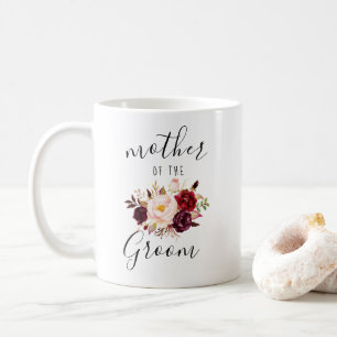 Marsala  Rosa Blommigt Mor i Groom Gift Kaffemugg