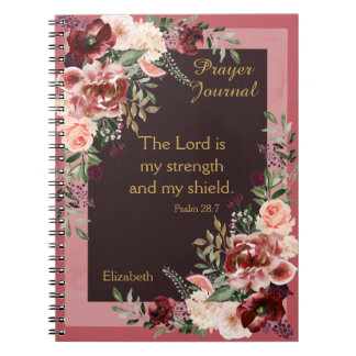 Marsala Rosa Blommigt Personlig Prayer Journal Anteckningsbok
