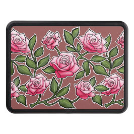 Marsala - rosa blommigt skydd för dragkrok