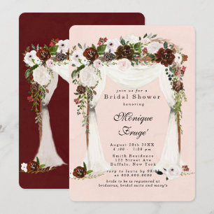Marsala Rosa Blommigt white Canopy Möhippa Inbjudningar