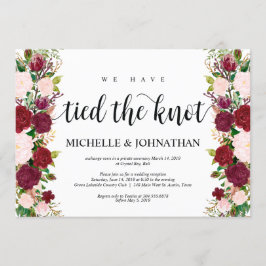 Marsala rosa blomster, Vi gifte oss, Elopement Inbjudningar